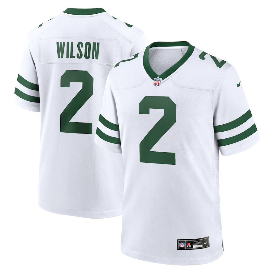 Men New York Jets #2 Zach Wilson Nike Legacy White Game NFL Jersey